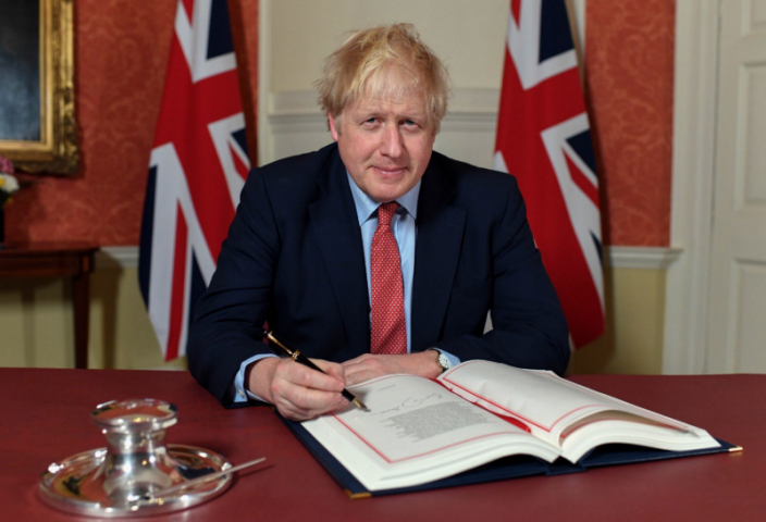 Boris+Johnson+signs+the+EU+Withdrawal+Agreement